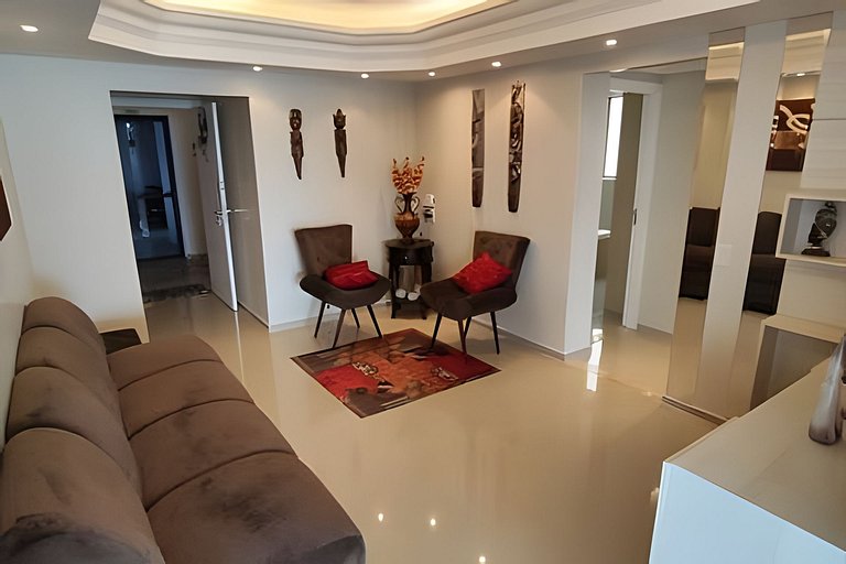 Cobertura beira‑mar, vista panorâmica, 4 quartos