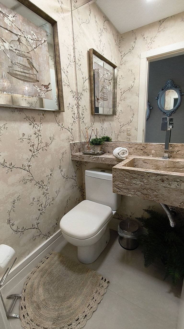 Ambiente sofisticado frente-mar com 3 suítes