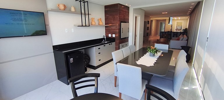 3 suítes, novo, hidro, varanda gourmet e vista mar