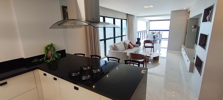 3 suítes, novo, hidro, varanda gourmet e vista mar