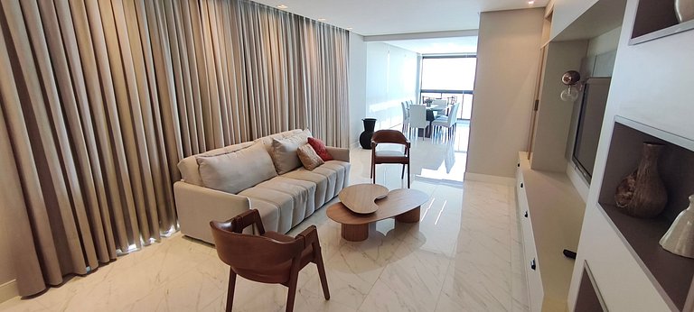 3 suítes, novo, hidro, varanda gourmet e vista mar