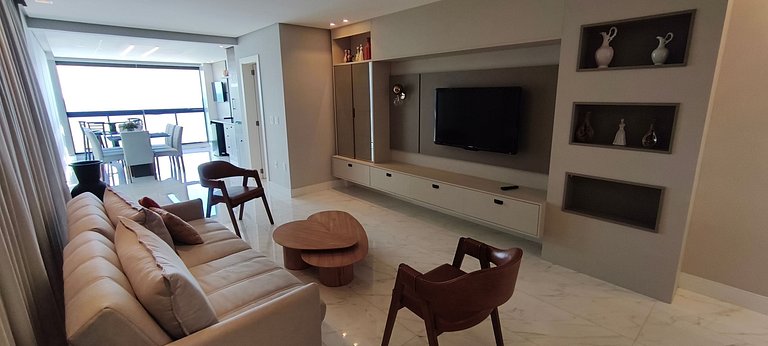 3 suítes, novo, hidro, varanda gourmet e vista mar