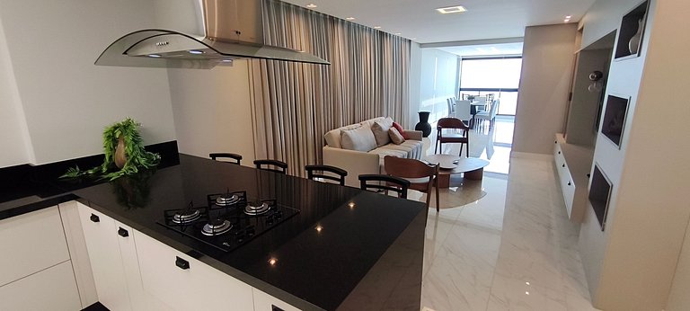 3 suítes, novo, hidro, varanda gourmet e vista mar