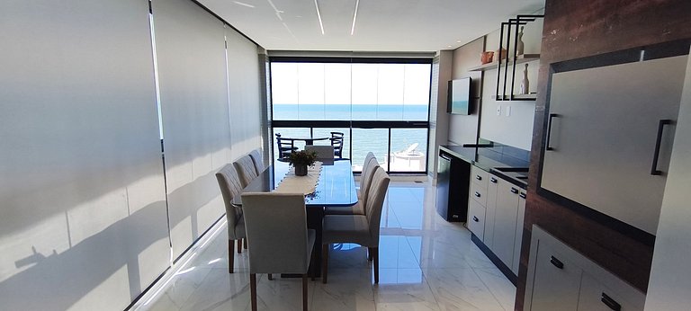 3 suítes, novo, varanda gourmet e vista mar