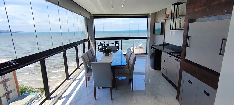 3 suítes, novo, varanda gourmet e vista mar
