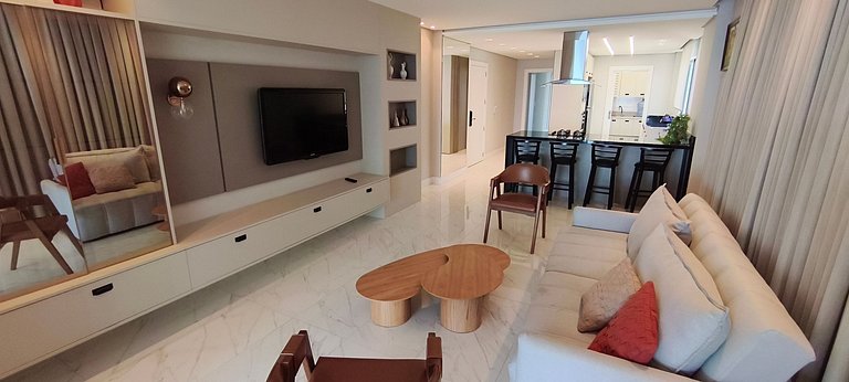 3 suítes, novo, varanda gourmet e vista mar