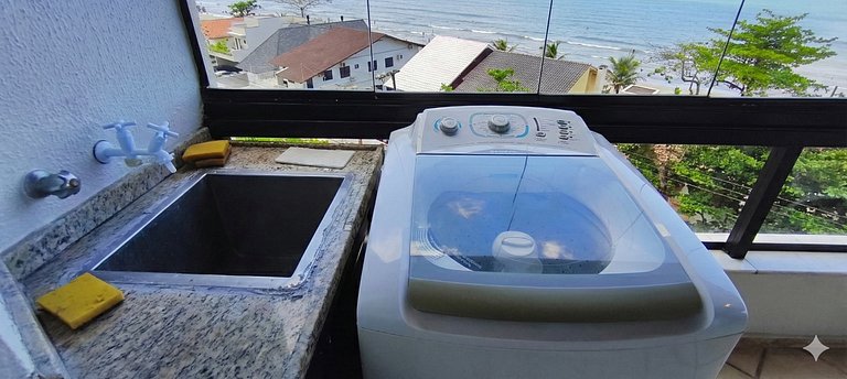 Beira-mar Perequê, vista mar, 3 quartos