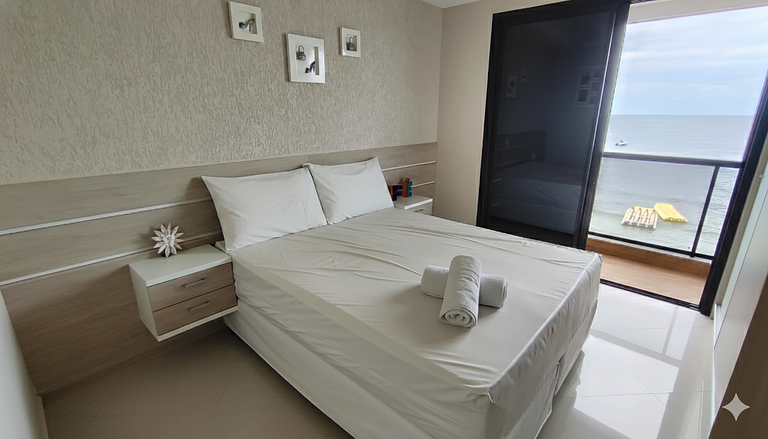 Cobertura beira‑mar, vista panorâmica, 4 quartos